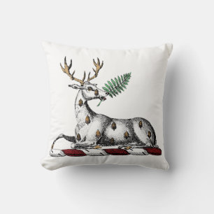 Hjort Hjort med Fern Heraldisk Kam Emblem Kudde
