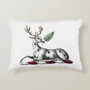 Hjort Hjort med Fern Heraldisk Kam Emblem Prydnadskudde