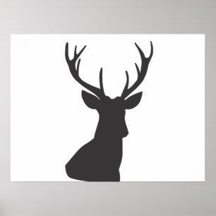 Hjort Hjort Silhouette Silhouette Animal Vild Post Poster