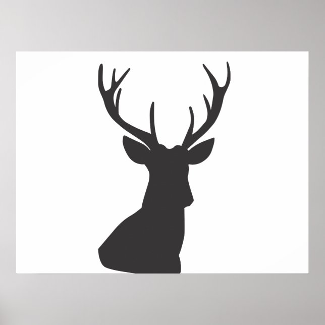 Hjort Hjort Silhouette Silhouette Animal Vild Post Poster (Framsidan)