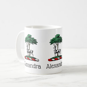 Hjort Hjort vid Träd Heraldisk Kam Emblem Kaffemugg