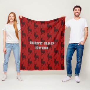 Hjort Hunter Best Pappa Red Fleece Blanket