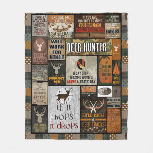 Hjort Hunter Blanket julgåva till jägare. Fleecefilt