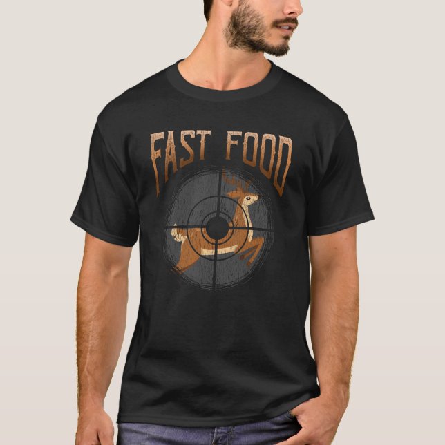 Hjort Hunter Fast Food Forest Hunter T Shirt (Framsida)
