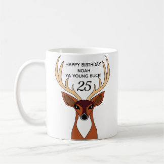 Hjort Hunter Funny Young Buck Personlig Birthday Kaffemugg