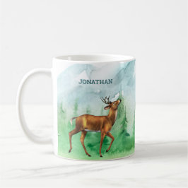 Hjort Hunter Personlig Forest Mountain Kaffemugg