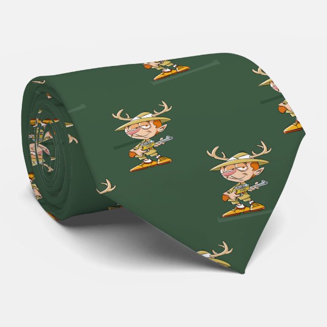 Hjort Hunter Tecknad Necktie Slips (Rullad)