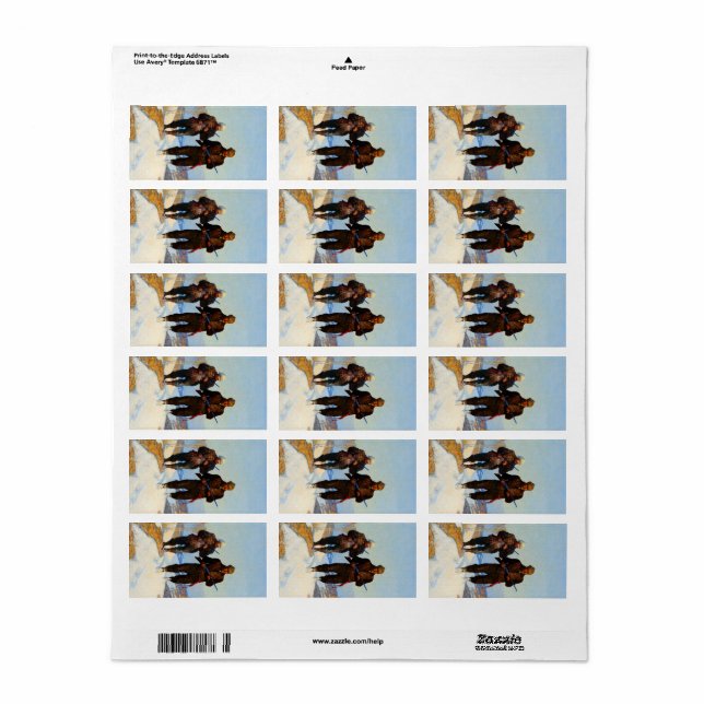 Hjort Hunters, 1924 av Newell Convers Wyeth Adressetikett (Helt Ark)