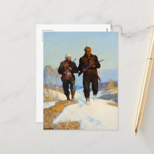 Hjort Hunters by Newell Convers Wyeth Helg Vykort