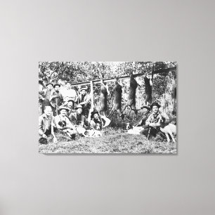 Hjort Hunters med hundar vid Huva Canal Canvastryck