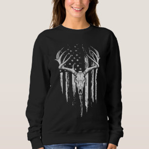 Hjort Hunting American Flagga Bowhunting Whitetail T Shirt