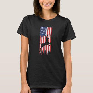 Hjort Hunting American Flagga Hunter T Shirt