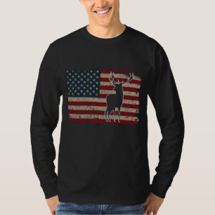 Hjort Hunting American Flagga USA Proud Hunter Gif T Shirt