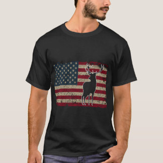 Hjort Hunting American Flagga Usa Proud Hunter Gif T Shirt