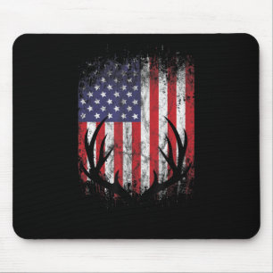 Hjort Hunting American Flagga Whitetail Buck Antle Musmatta
