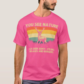 Hjort Hunting Art for jakt på jakt efter viltlevan T Shirt