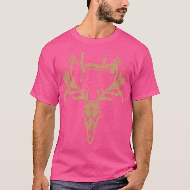 Hjort Hunting Bow Gif for Bow Hunters T Shirt (Framsida)