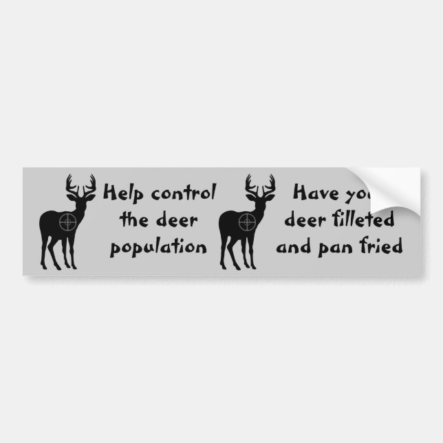 Hjort Hunting Bumper Sticker Bildekal (Framsidan)
