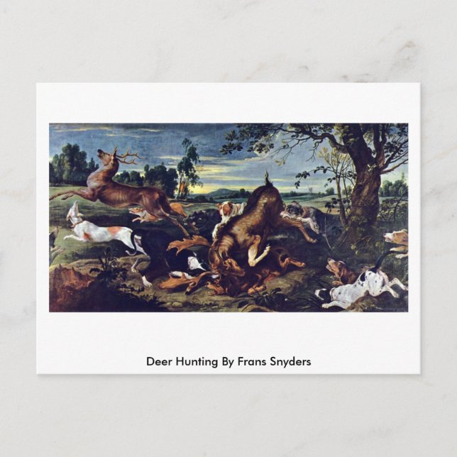 Hjort Hunting by Frans Snyders Vykort (Framsida)