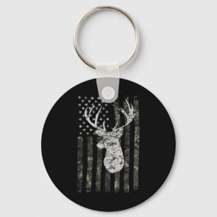 Hjort Hunting Camo American Flagga Nyckelring