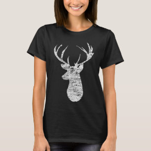 Hjort Hunting Camo Flagga 2-sidig T Shirt