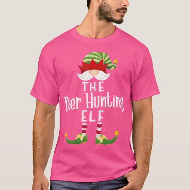 Hjort Hunting Elf-gruppen Julfonen Party T Shirt (Framsida)