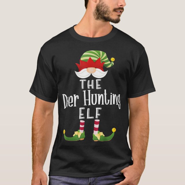 Hjort Hunting Elf-gruppens julklapp Pajama del T Shirt (Framsida)