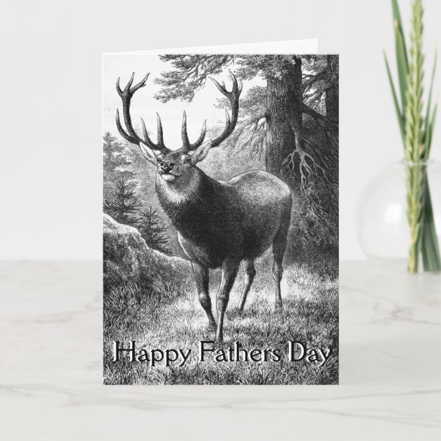 Hjort Hunting Fathers Day Cards Kort (Framsida)