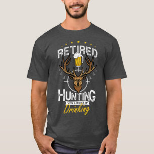 Hjort Hunting for pension och Retrött Hun T Shirt