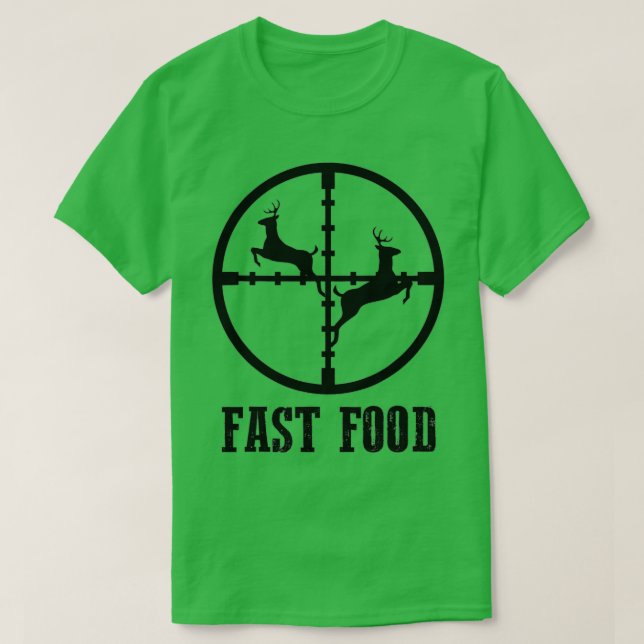 Hjort Hunting Funny Hunter Fast Food Gift T Shirt (Design framsida)