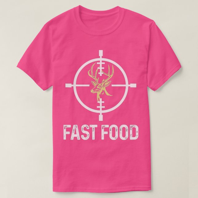 Hjort Hunting Funny Hunter Fast Food T Shirt (Design framsida)
