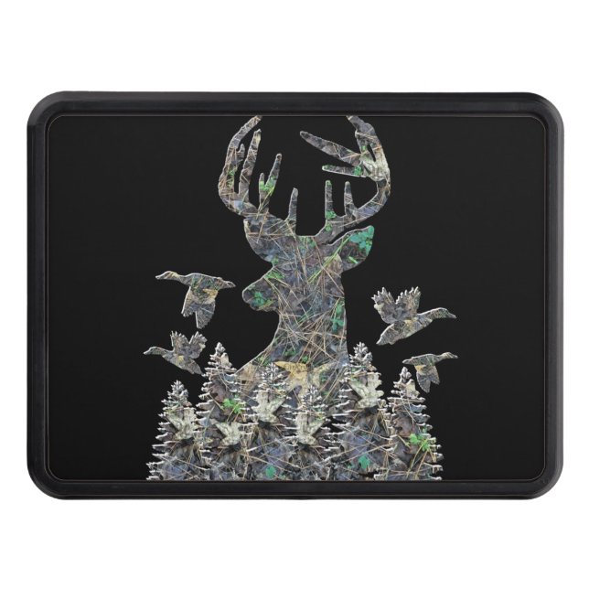 Hjort Hunting Gifts, Camo Buck Anka Hitch Cover Dragkroksskydd (Framsidan)