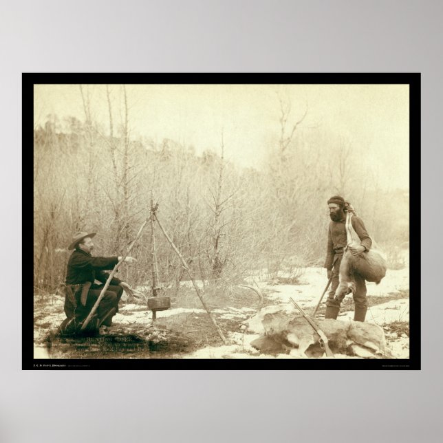 Hjort Hunting in Deadwood South Dakota 1887 Poster (Framsidan)