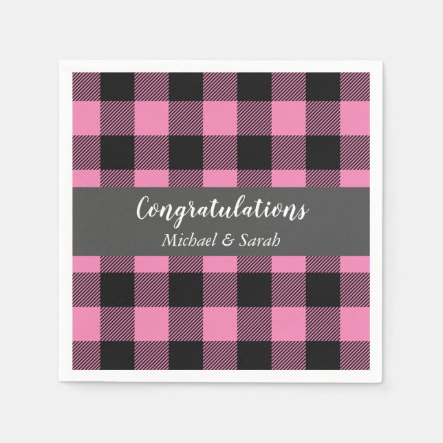 Hjort Hunting Lodge Baby Shower Antlers Girl Rosa Pappersservett (Framsidan)