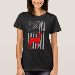Hjort Hunting Rifle American Flagga Archery for Hu T Shirt