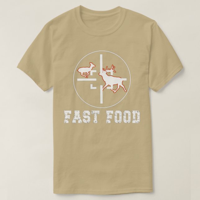 Hjort Hunting Season Funny Hunter Fast Food T Shirt (Design framsida)