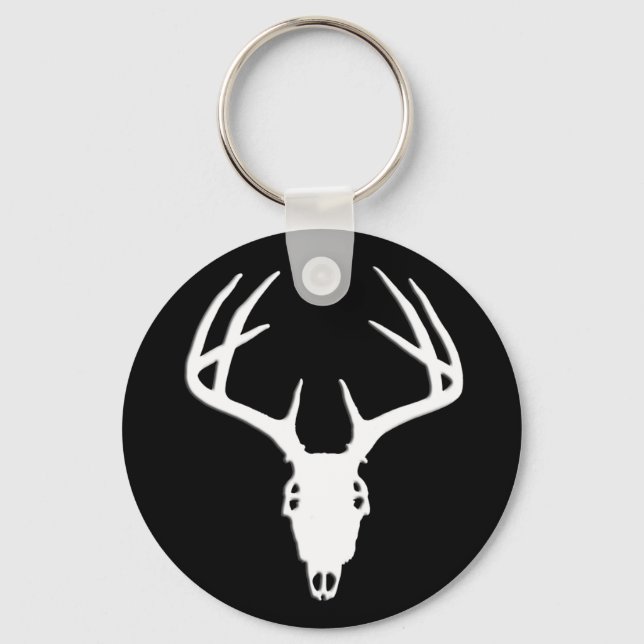 Hjort Hunting Skull w/ Antlers Nyckelring (Framsida)