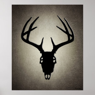 Hjort Hunting Skull w/ Antlers Poster
