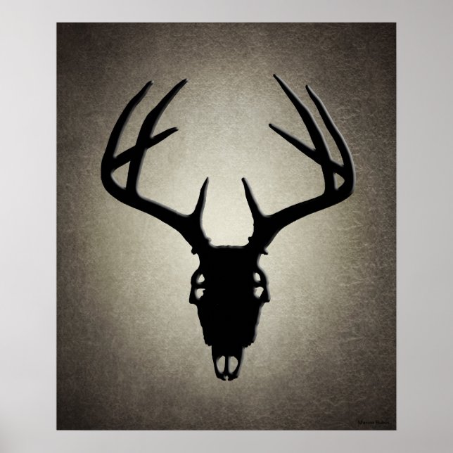 Hjort Hunting Skull w/ Antlers Poster (Framsidan)