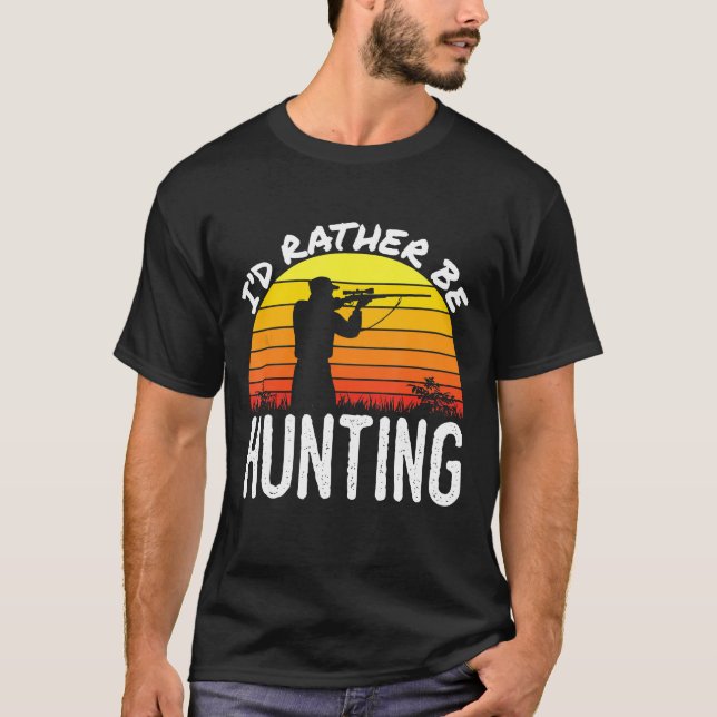 Hjort Hunting Venison Elk Moose Hunter-ID i ställe T Shirt (Framsida)