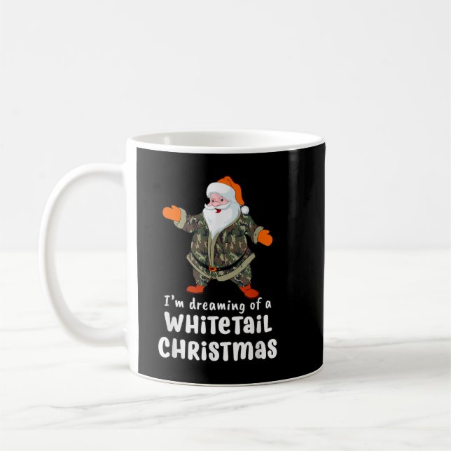 Hjort Hunting Whitetail jul Camo Santa Kaffemugg (Vänster)