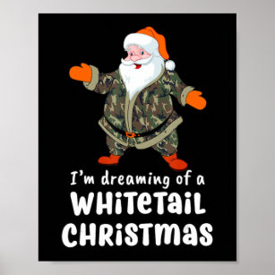 Hjort Hunting Whitetail jul Camo Santa Poster