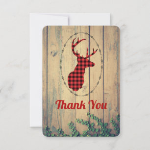Hjort huvud med Antlers Red Play Rustic Tack Kort