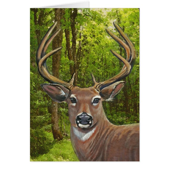 Hjort i askaängen hälsningskort (Framsidan)