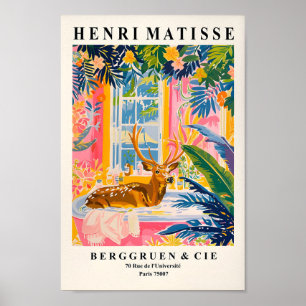 Hjort i Bathtub Funny Poster, Matisse Print, Maxim Poster