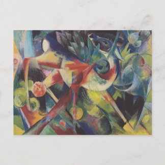 Hjort i en Blomsterträdgård av Franz Marc, Vintage Vykort