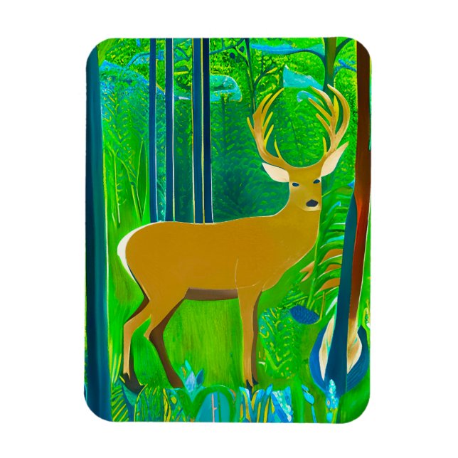 Hjort i en Fantasy Forest Setting Magnet (Vertikal)