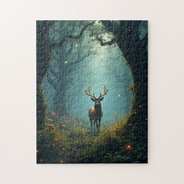 Hjort i en förändrad skog pussel (Vertikal)