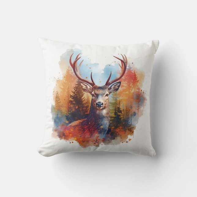 Hjort i en höstskog kudde (Framsida)