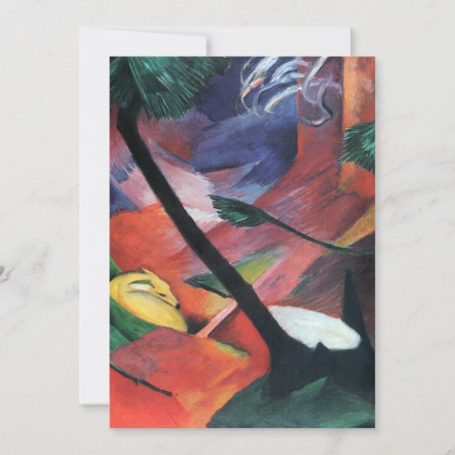 Hjort i Forest II av Franz Marc; Reh im Walde (Framsida)